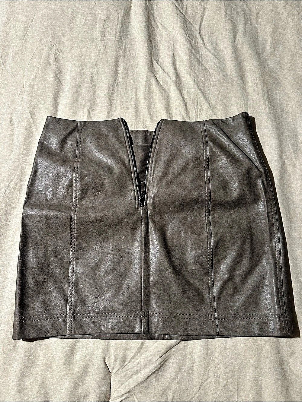 She + Sky Faux Leather Mini Skirt